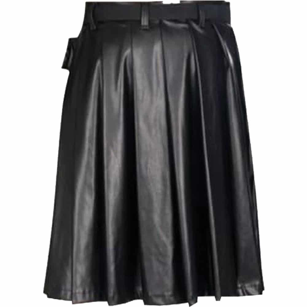 Black Design Scottish Leather Utility Kilt image 1