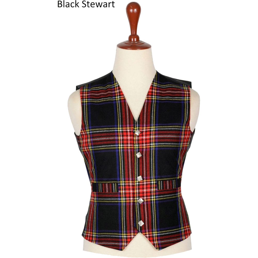 Black Stewart Tartan Vest image 0