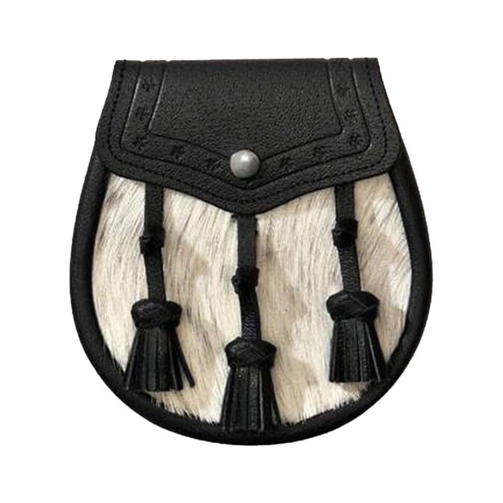 Semi Dress Natural Calfskin Classic Embossed Leather Tassel Sporran image 0