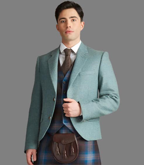 Blue Lovat Tweed Jacket Kilt Outfit image 0