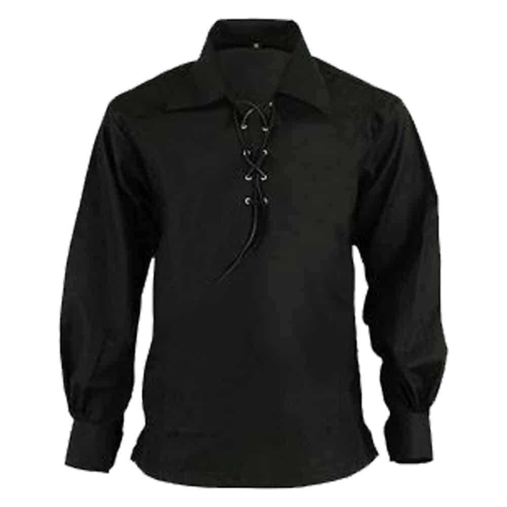 Black Ghillie Shirt For Scottish Kilt image 0