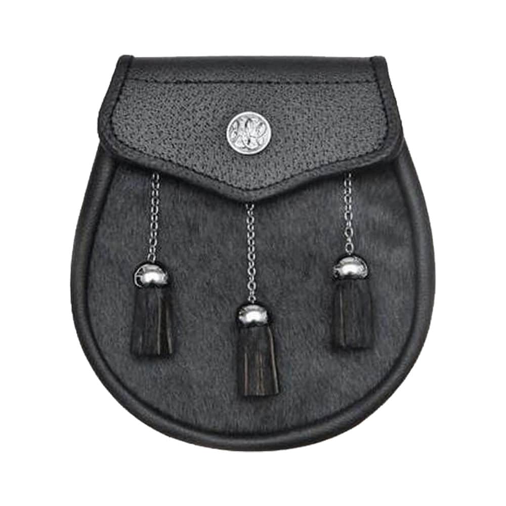 Semi Dress Black Calfskin Celtic Boss Sporran image 0