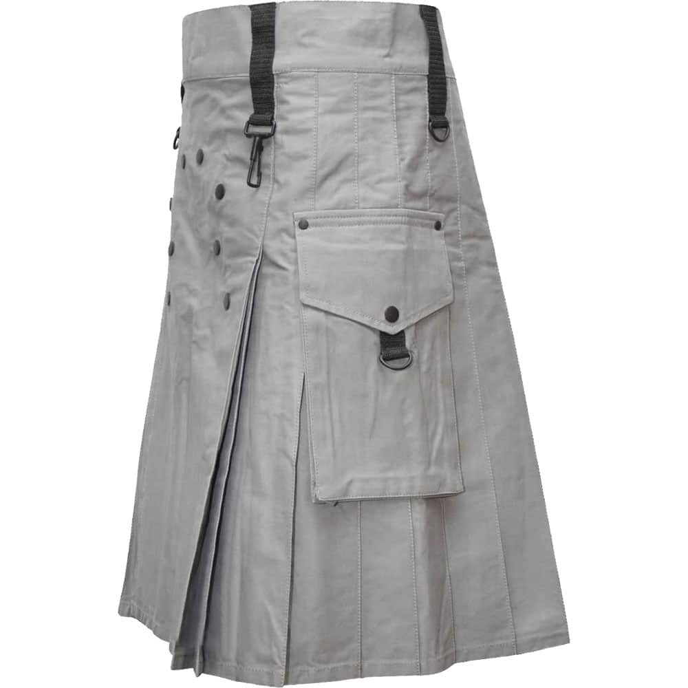 Men Fashion Grey Utility Kilt image 0