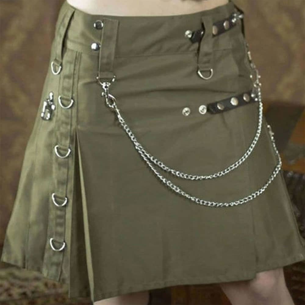Olive Green Women Utility Kilt image 0