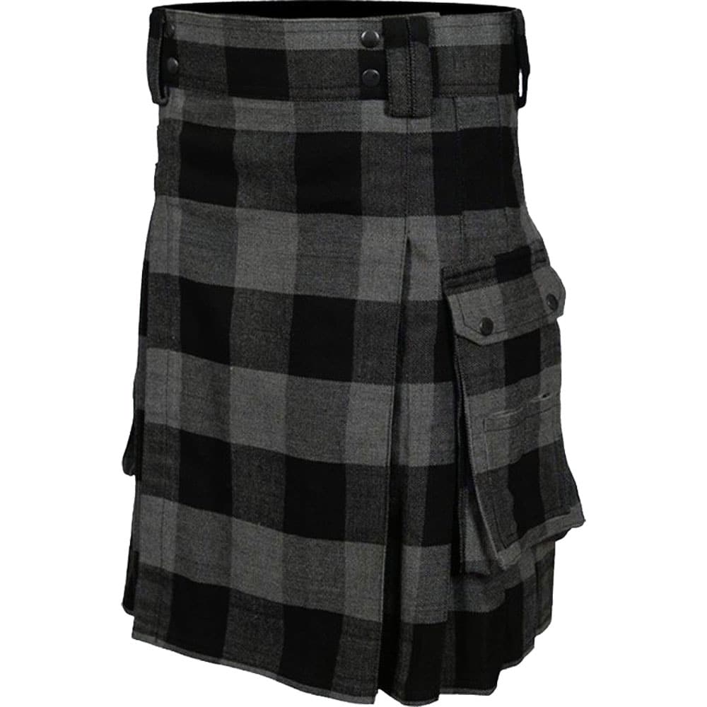 Modern Grey Tartan Utility Kilt image 0