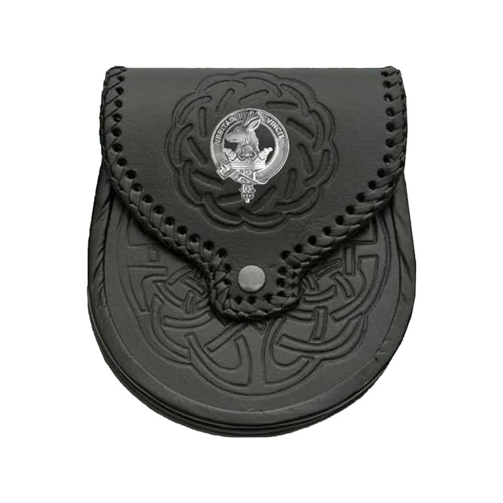 Clan Crest Badge Leather Sporran image 0