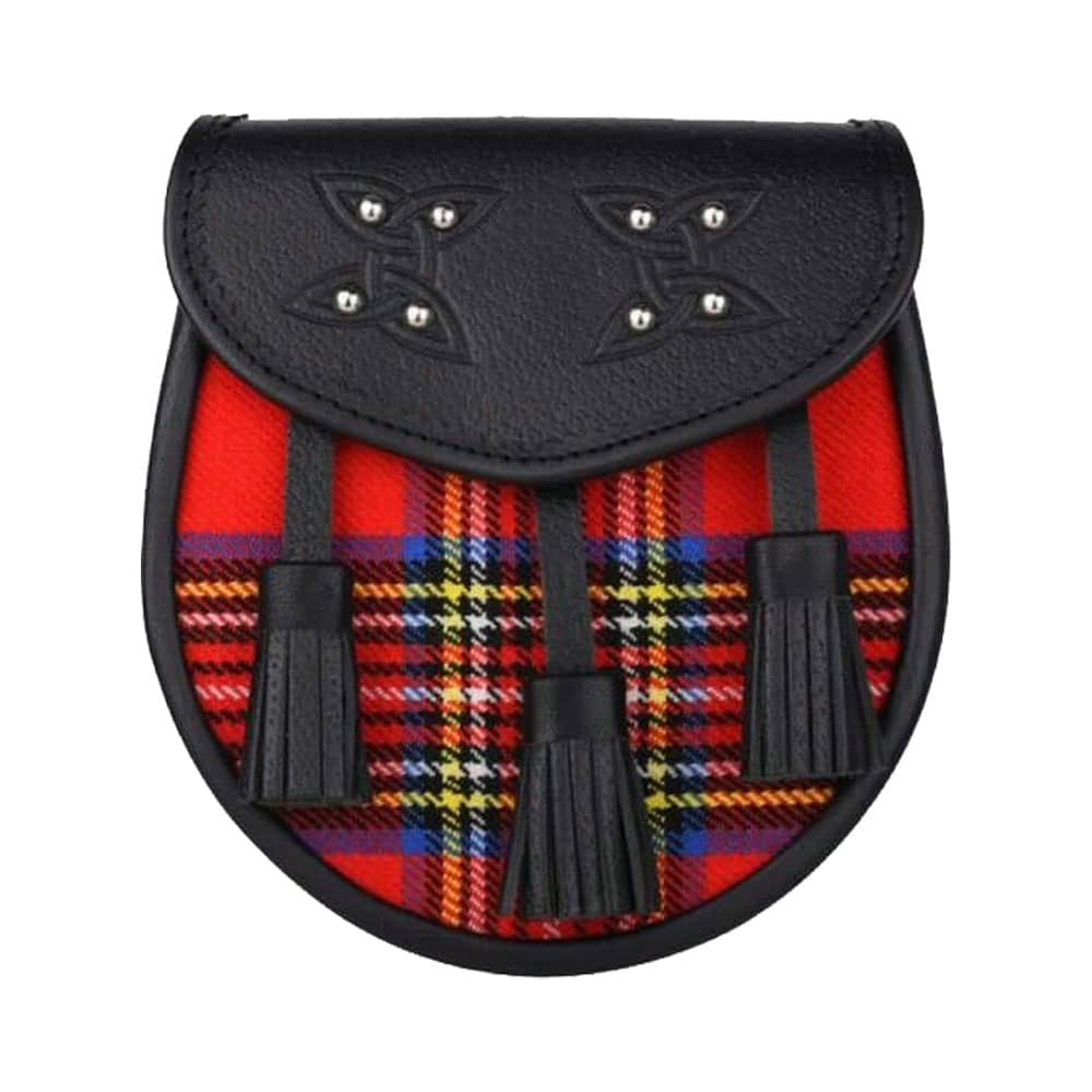 Genuine Leather with Royal Stewart Tartan Sporran image 0