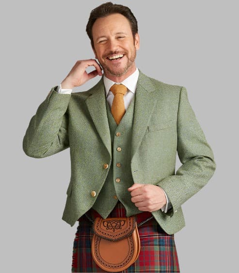 Green Lovat Tweed Jacket Kilt Outfit image 0