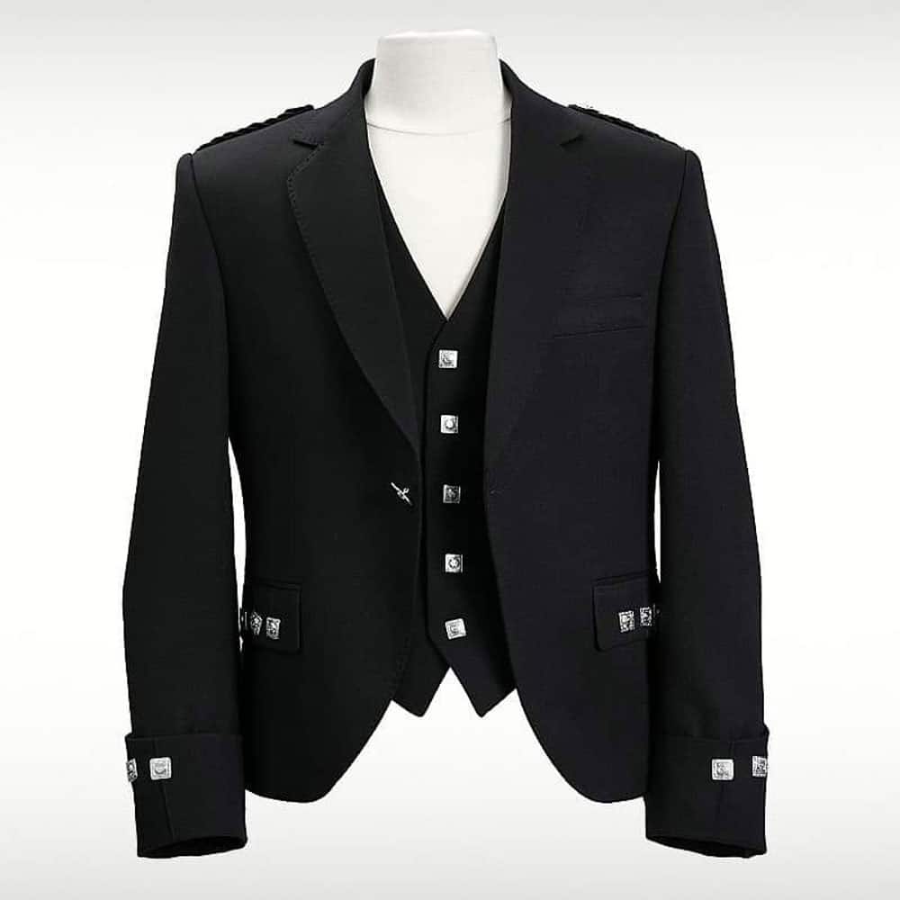 Traditional Argyll Black Wool Jacket image 0