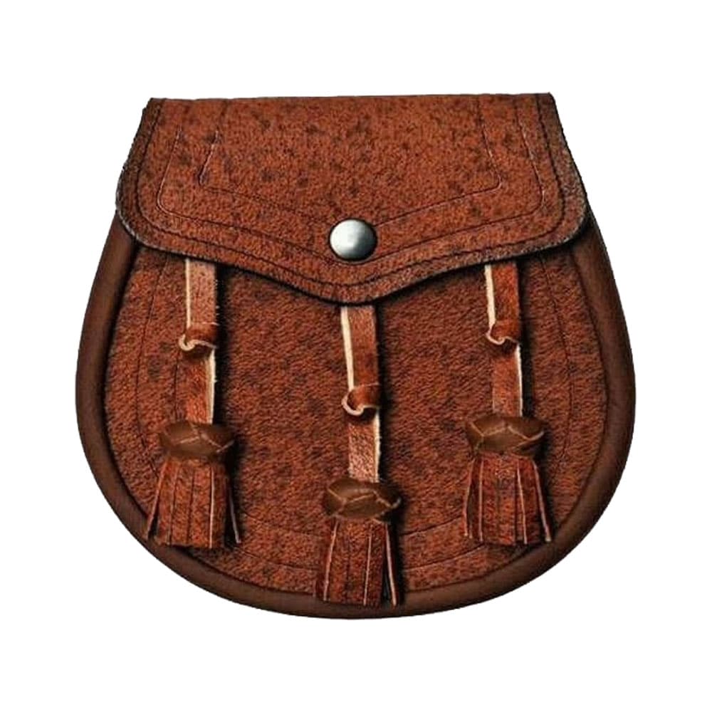 Khaki Leather Classic Design Sporran image 0