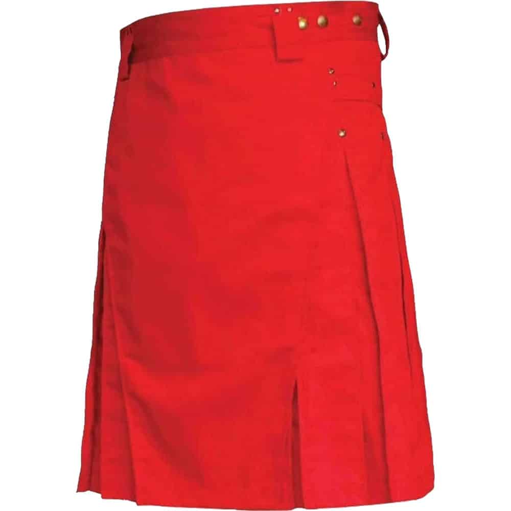 Red Color Latest Stylish Mens Utility Kilt image 0
