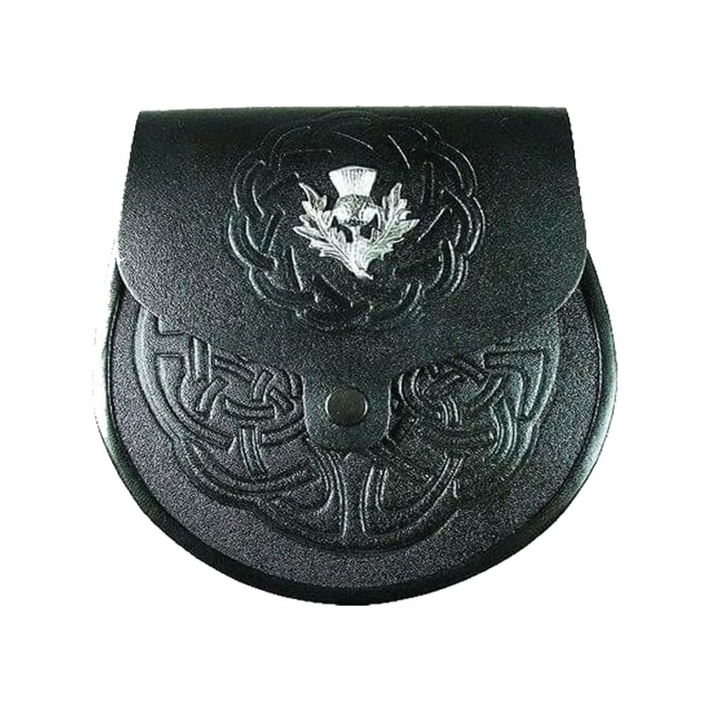 Thistle Crest Embossed Leather Sporran image 0