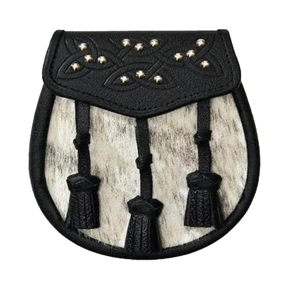 Semi Dress Natural Calfskin 14 Stud Leather Tassel Sporran image 0