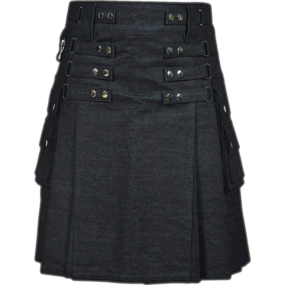 Black Denim Kilt For Women image 0