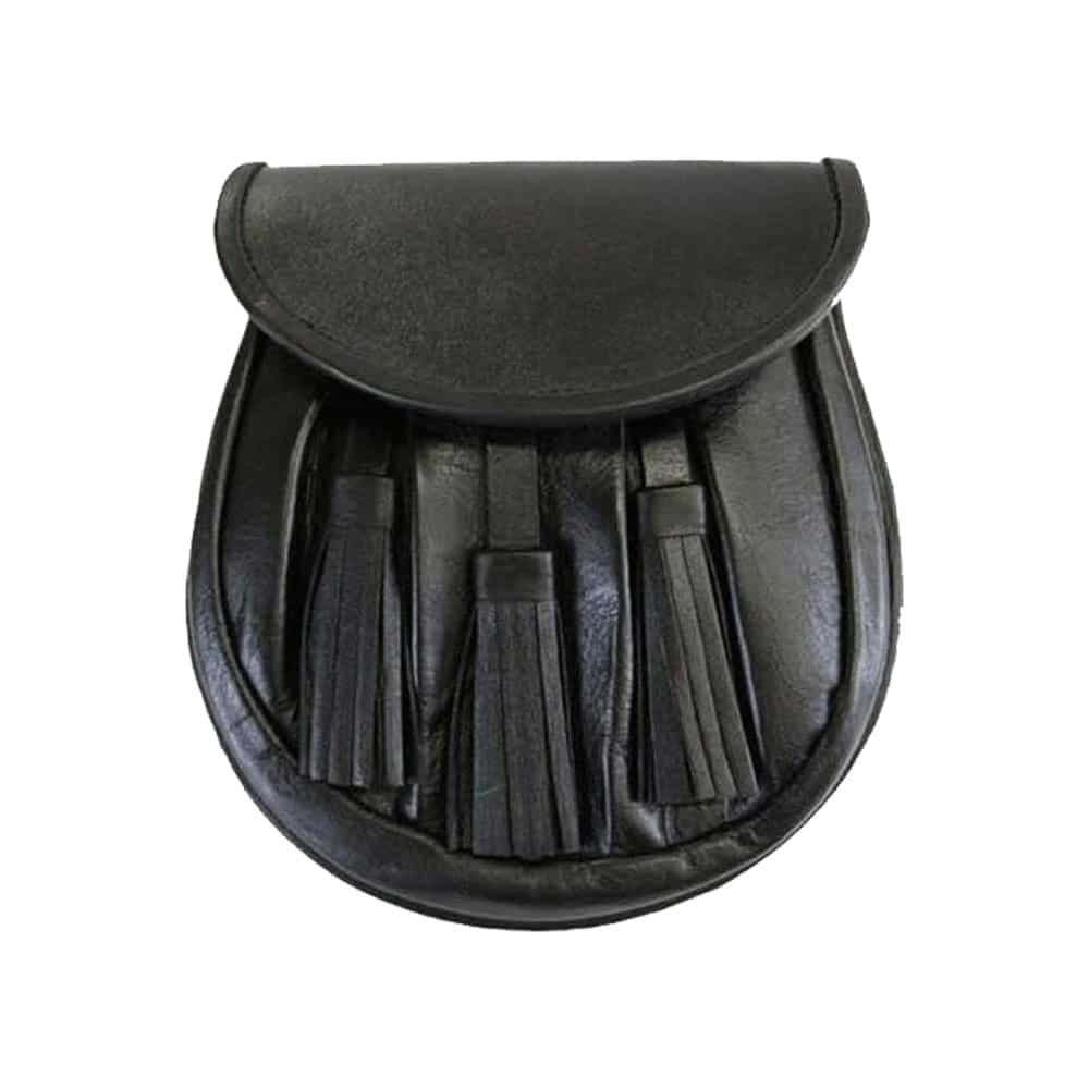 Black Leather Rob Roy Sporran image 0