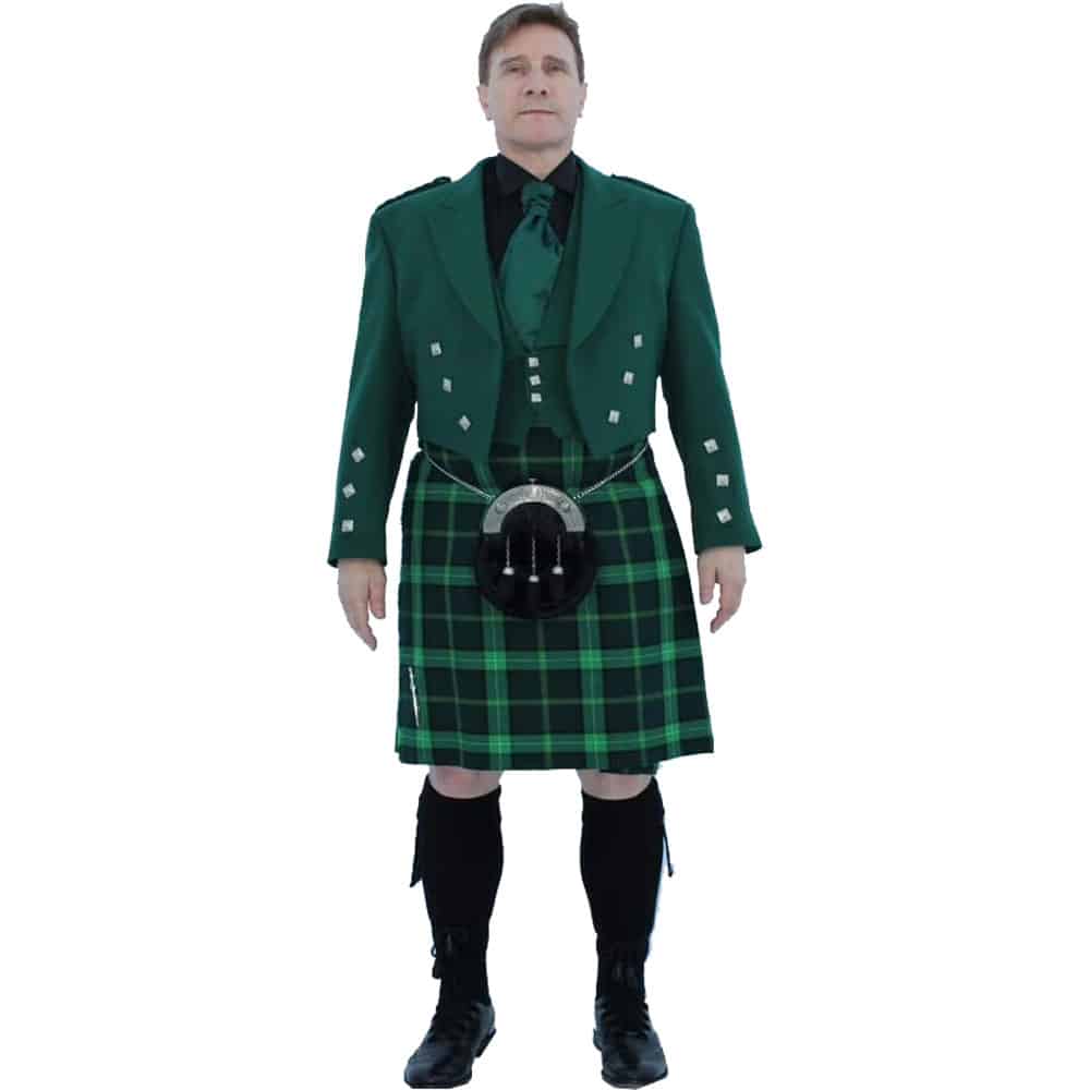 Green Prince Charlie Celtic Kilt Outfit image 0