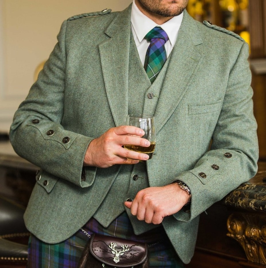 Moss Green Tweed Jacket and Vest image 0