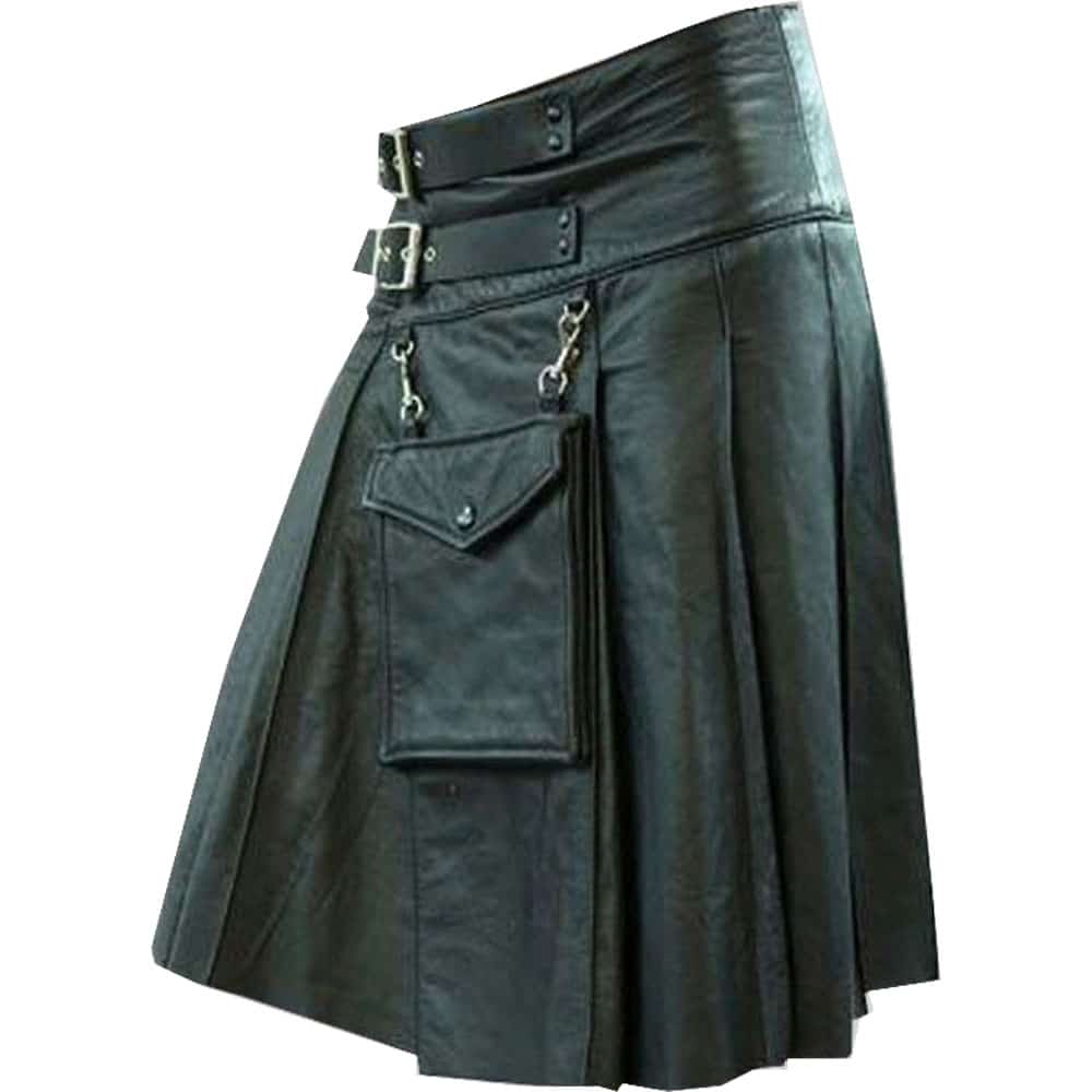 New Black Leather Kilt image 0