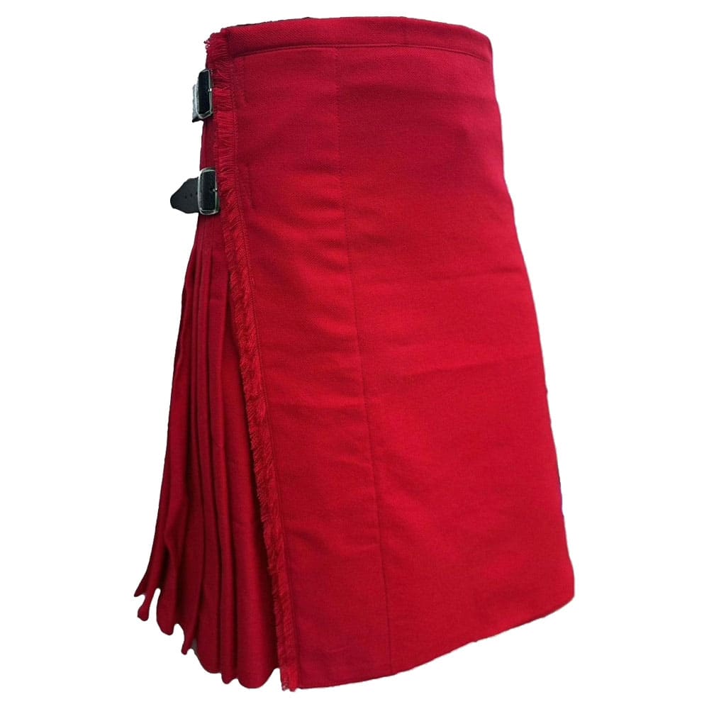 Solid Red Modern Tartan Kilt image 0