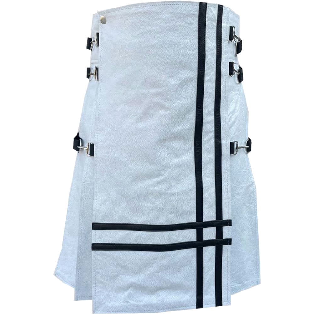 White Leather Kilt image 0