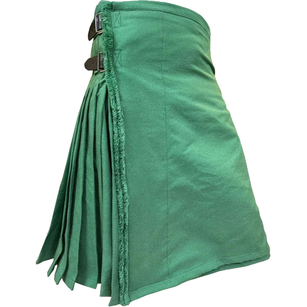 Green Ancient Plain Coloured Tartan Kilt image 0