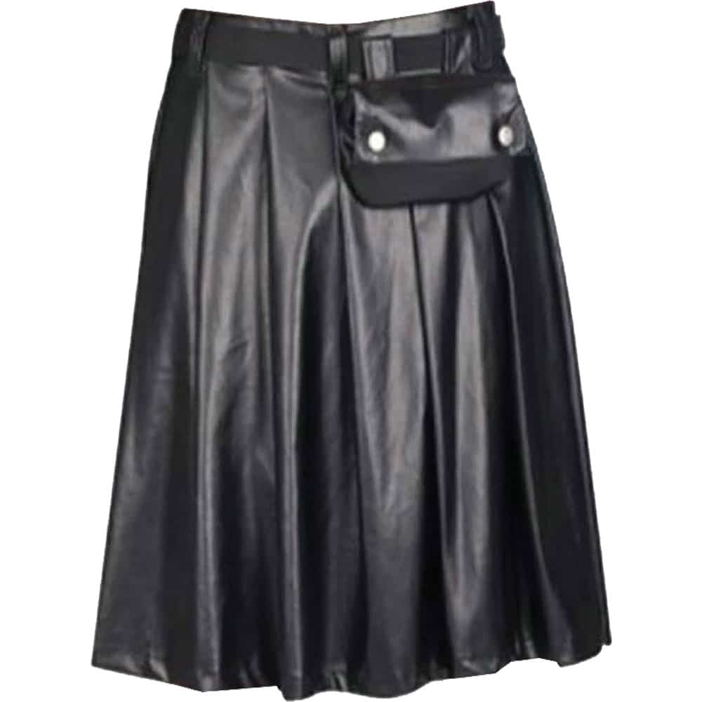 Black Design Scottish Leather Utility Kilt image 0