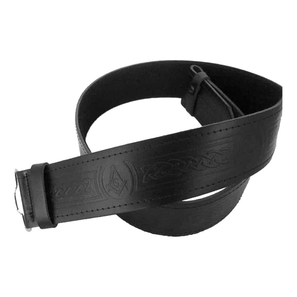 Celtic Buckle Embossed Leather Scottish Kilt Belt image 0