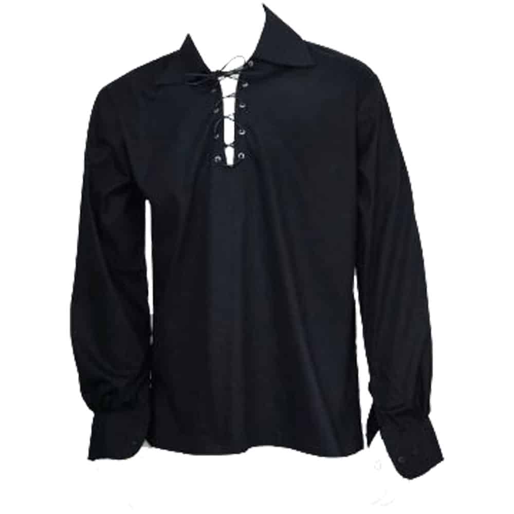 Mens Highland Jacobite Jacobean Ghillie Kilt Shirt image 0