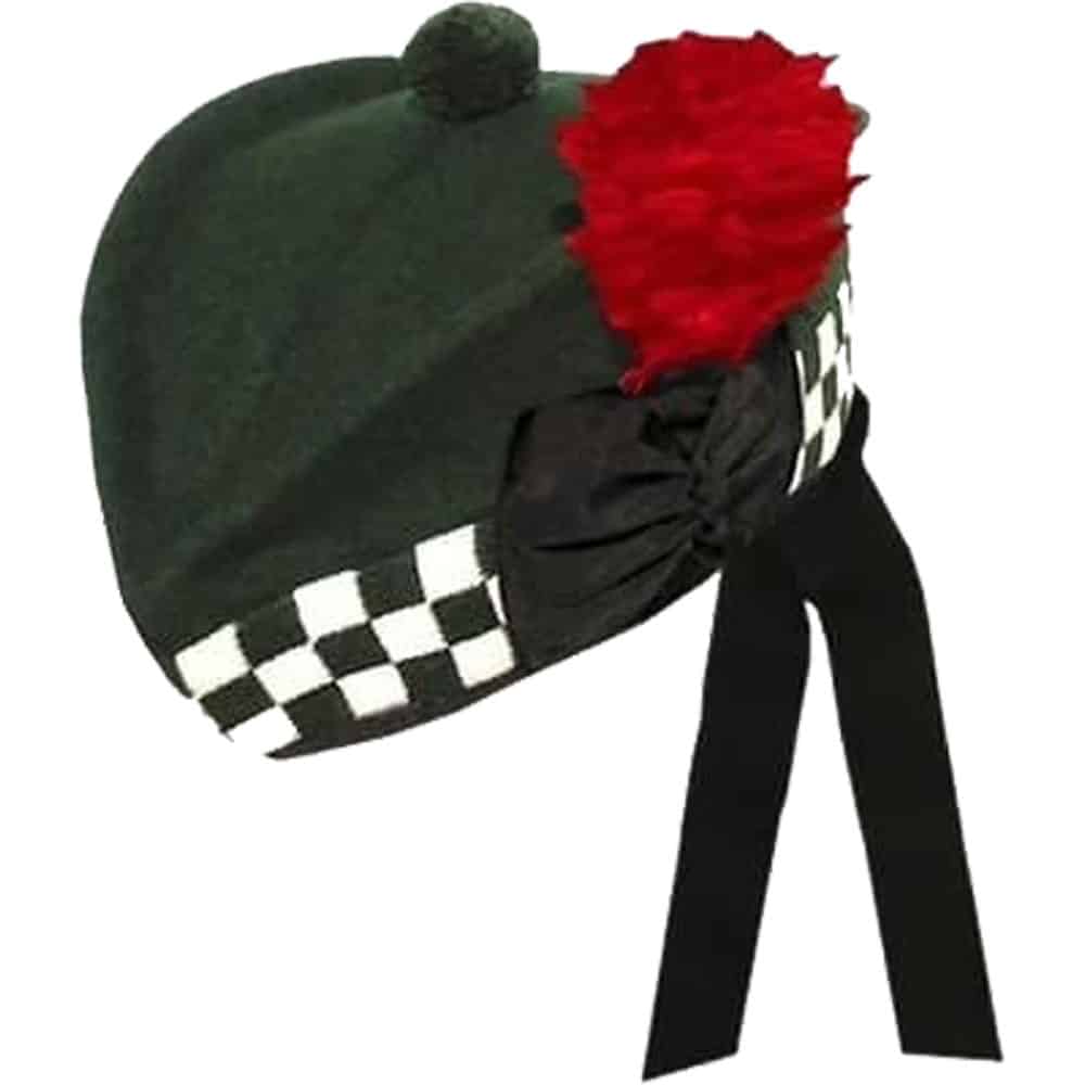 Black White Diced Army Glengarry Hat image 0