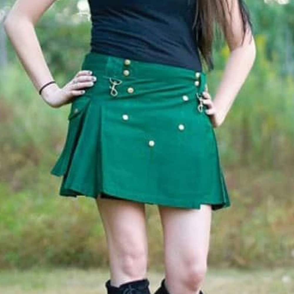 Fashion Green Women Utility Kilt image 0