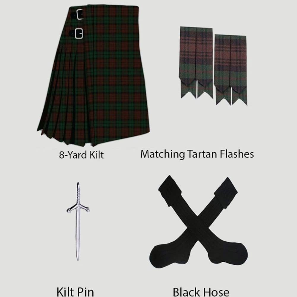 Brown Watch Tartan Kilt With Accessories Deal image 0