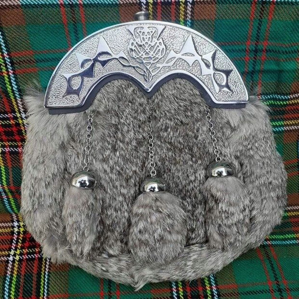 Silver Cantle Fox Fur Full Dress Sporran image 0