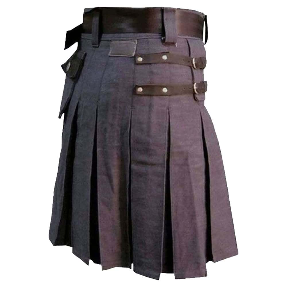 Heavy Duty Denim and Leather Kilt image 1