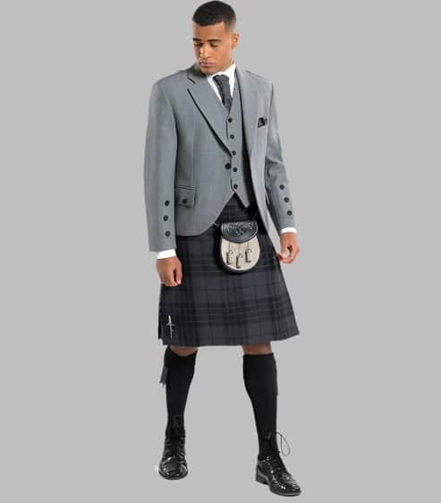 Grey Spirit Tweed Jacket Kilt Outfit image 0