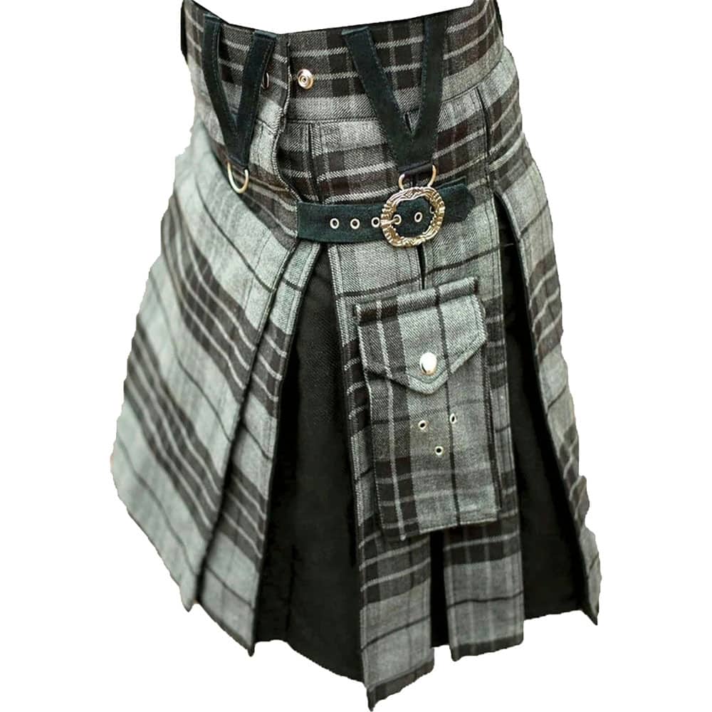 Modern Grey Box Pleated Hybrid Kilt image 0