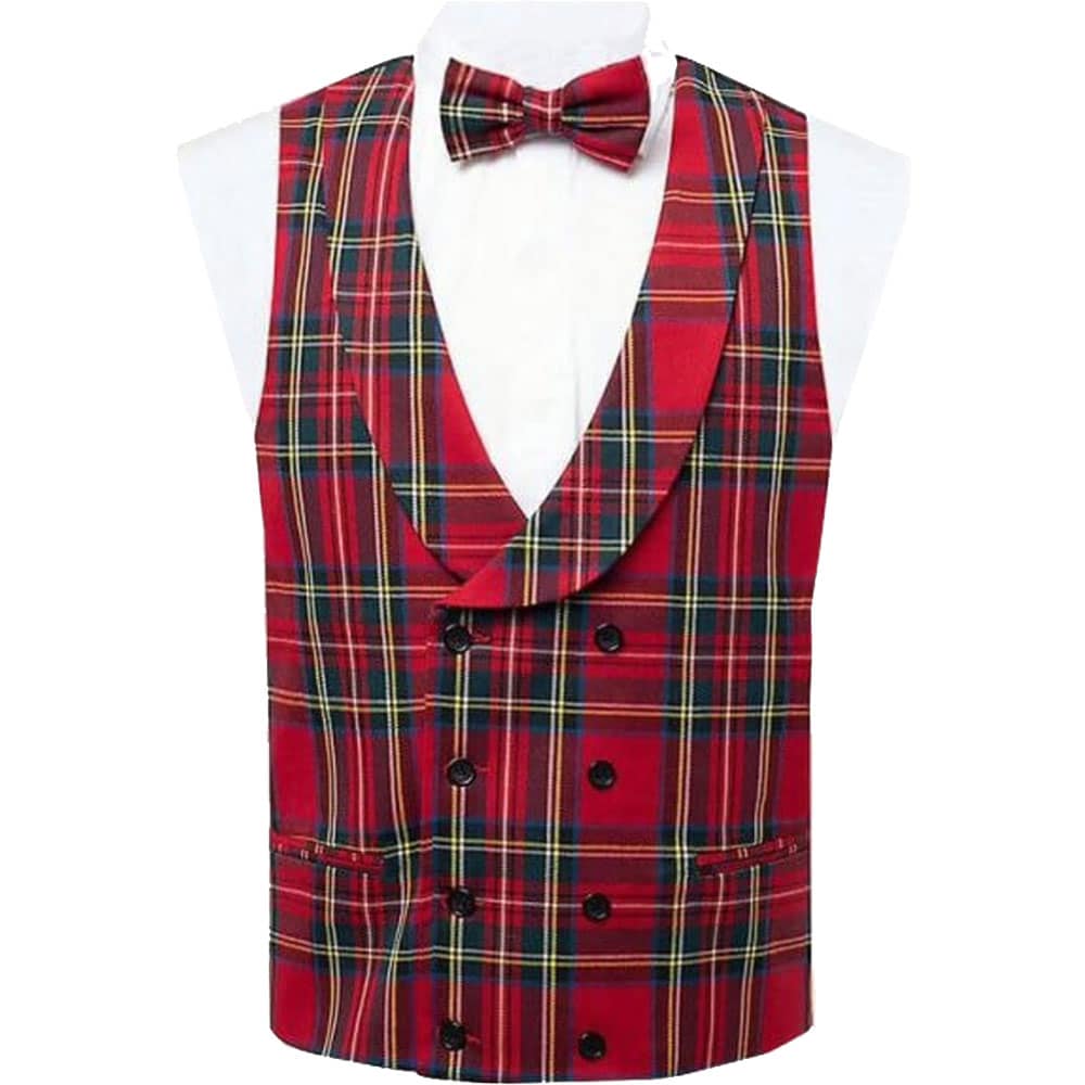 Double Breasted Royal Stewart Waistcoat With Shawl Lapel Made To Measure image 0