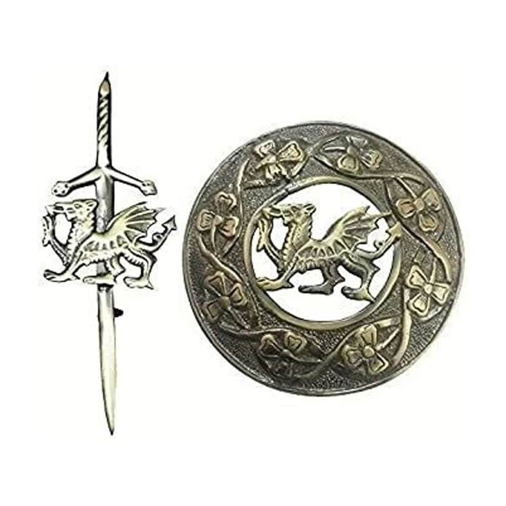 Scottish Lion Brooch with matching Kilt Pin image 0