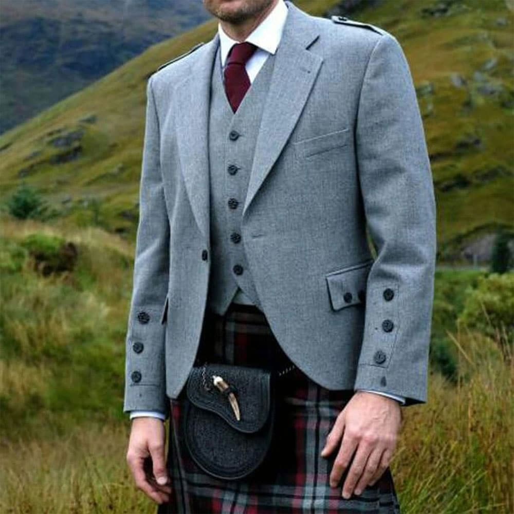 Argyll Kilt Jacket-& Waistcoat Light Grey image 0