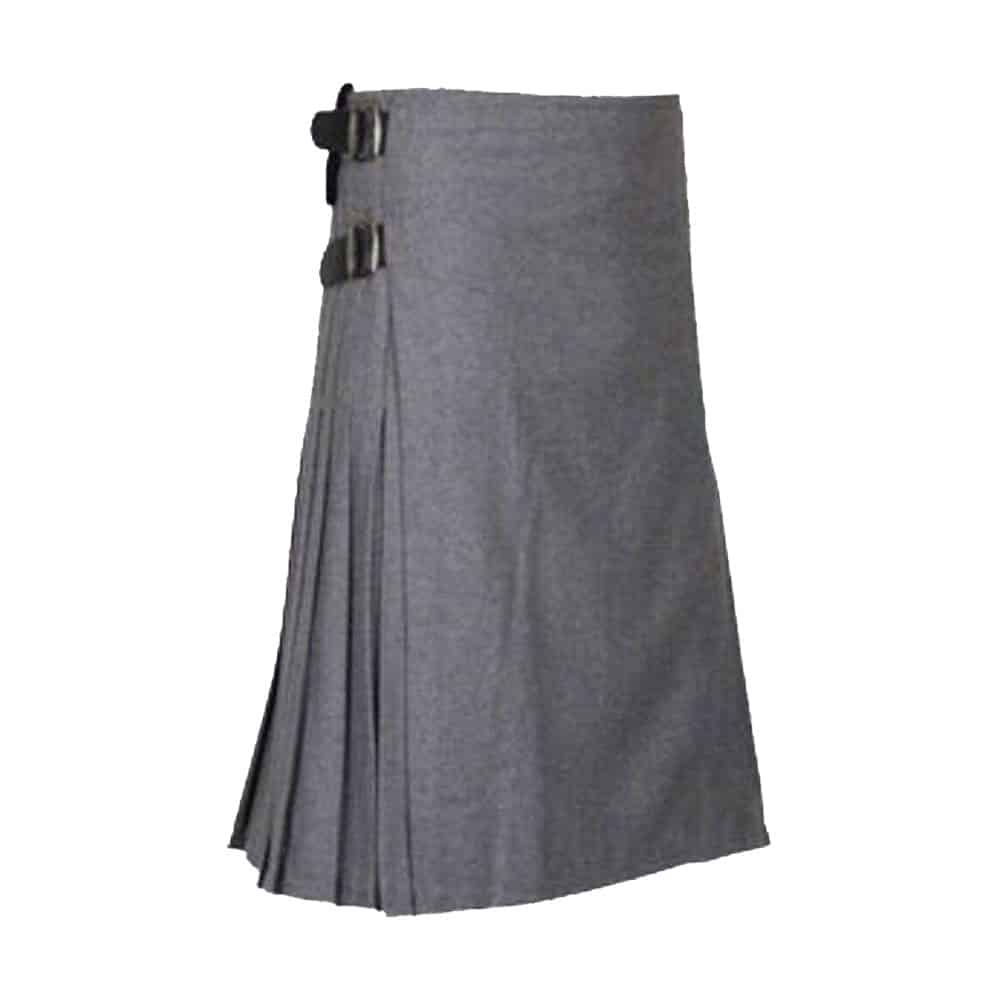 Solid Grey Tartan Kilt For Men image 0