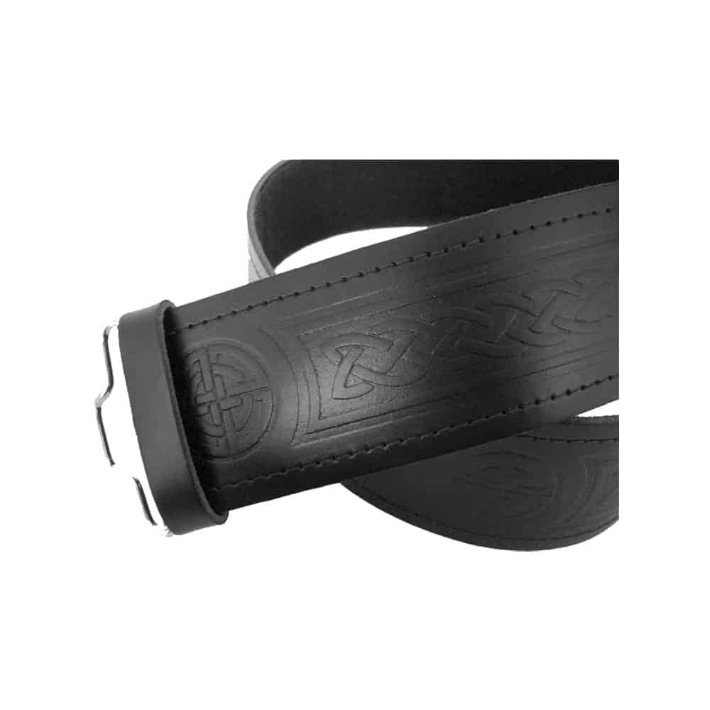 Embossed Scottish Highland Kilt Belt with Celtic Buckle image 0