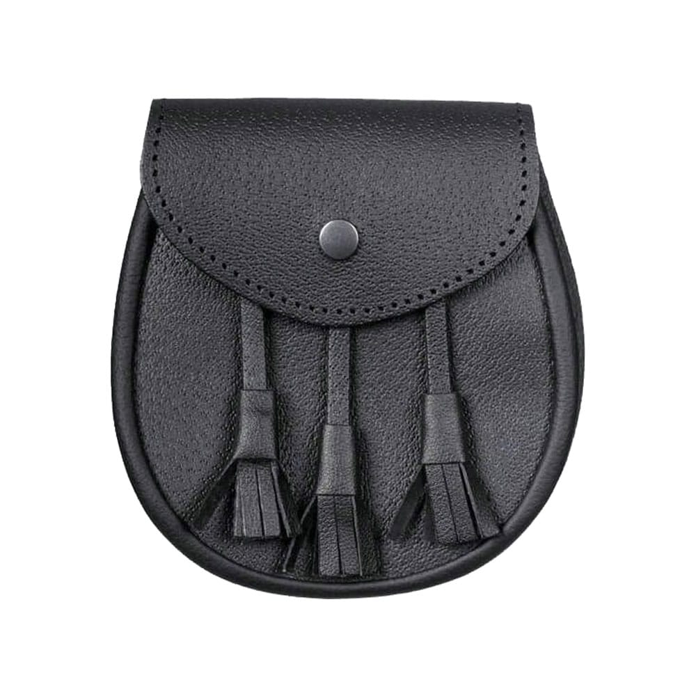 Black Leather Day Sporran - Scottish Made image 0