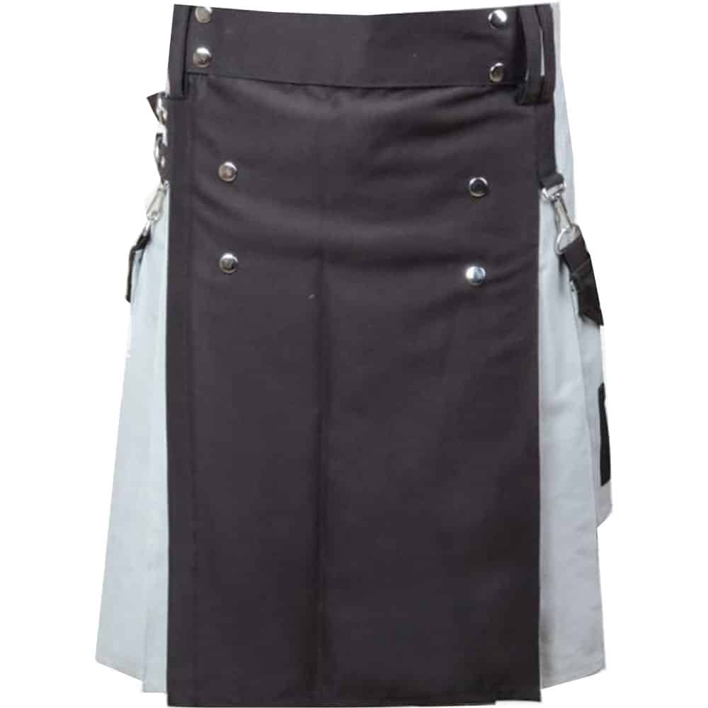 Scottish Black And Gray Cotton Kilt image 0