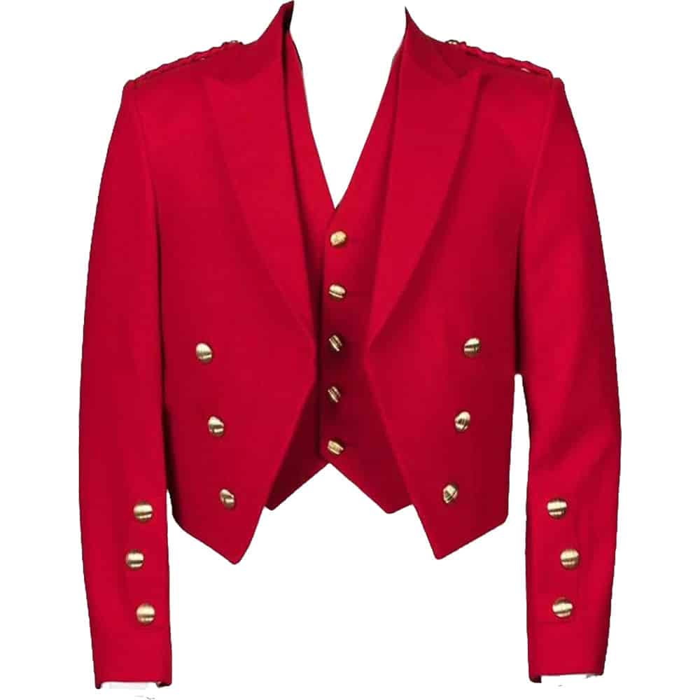 Red Prince Charlie Kilt Jacket image 0