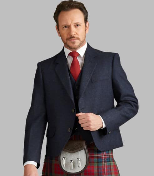 Ocean Blue Tweed Jacket Kilt Outfit image 0