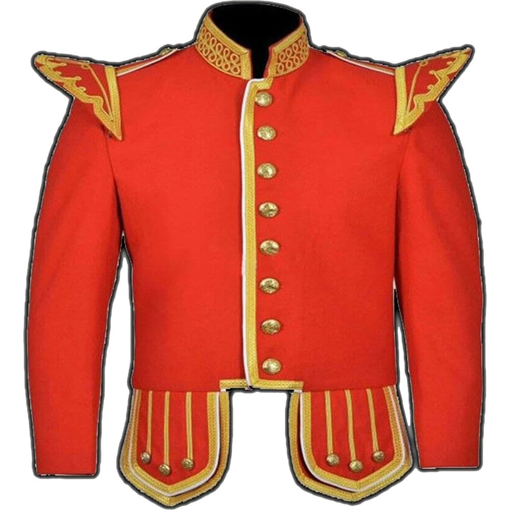 Bagpiper Military Doublet Jacket Tunic Red Jacket 100% Wool Custom made jackets image 0