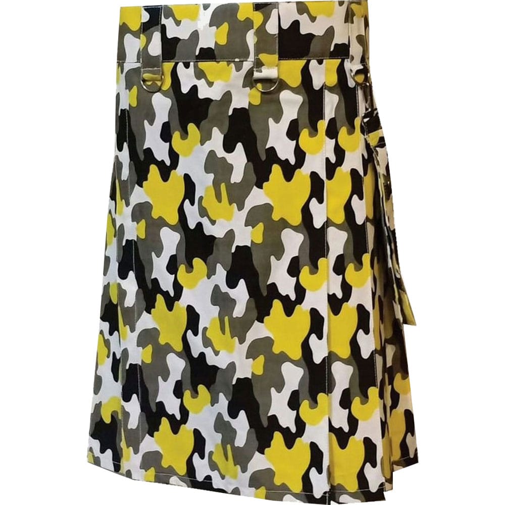 Modern Pattern Camo Utility Kilt with Detachable Pocket image 0