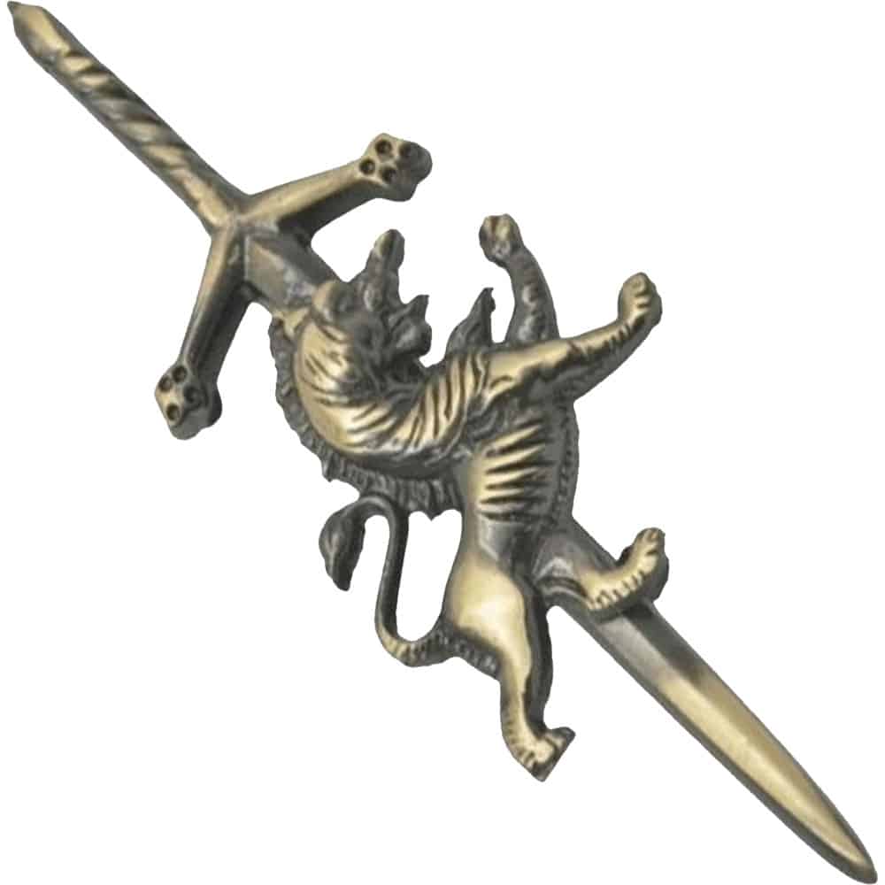 Antique Highland Scottish Rampant Lion Kilt Pin image 0