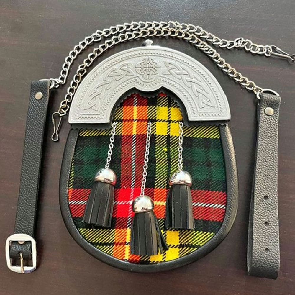 Buchanan Tartan Sporran With Chain image 0