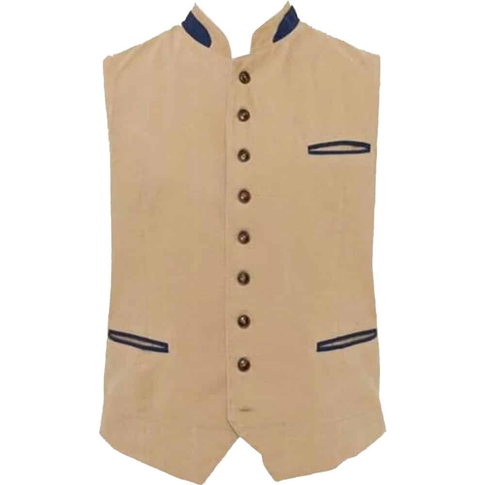 Canvas Austrian Tirol Waistcoat Sand Beige Made To Measure image 0
